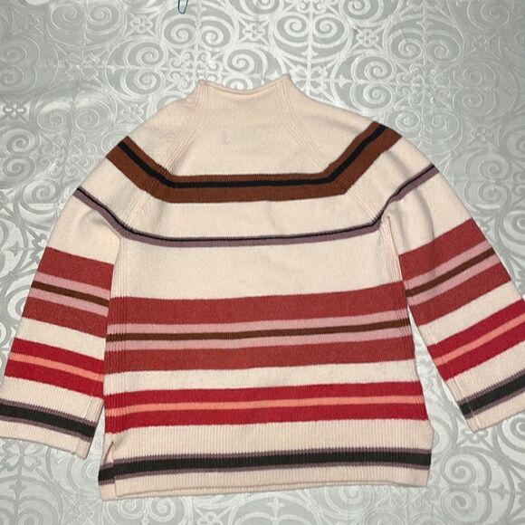 Loft striped sweater with roll neck and notch sleeves with side vents S Petite - Picture 3 of 10